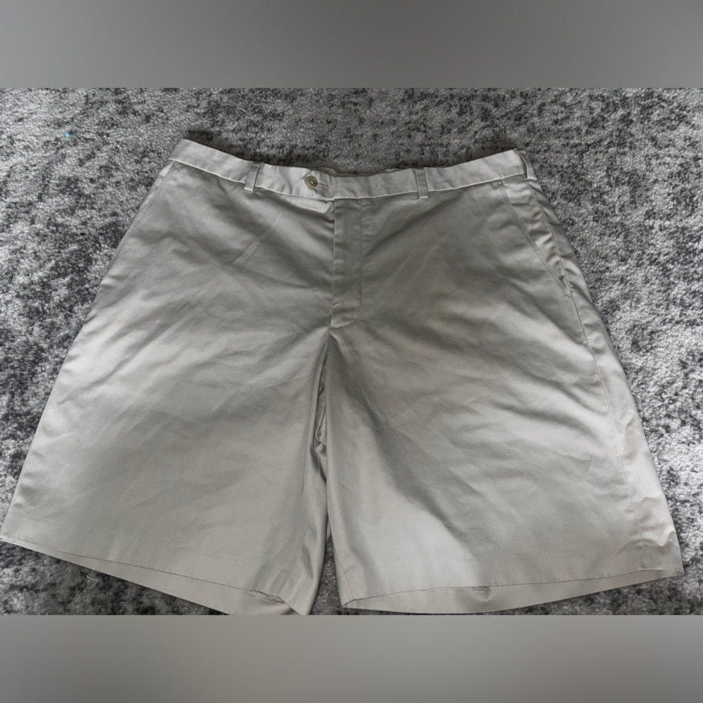 Nordstrom Flat Front Performance Chino Shorts Khaki Size 40W